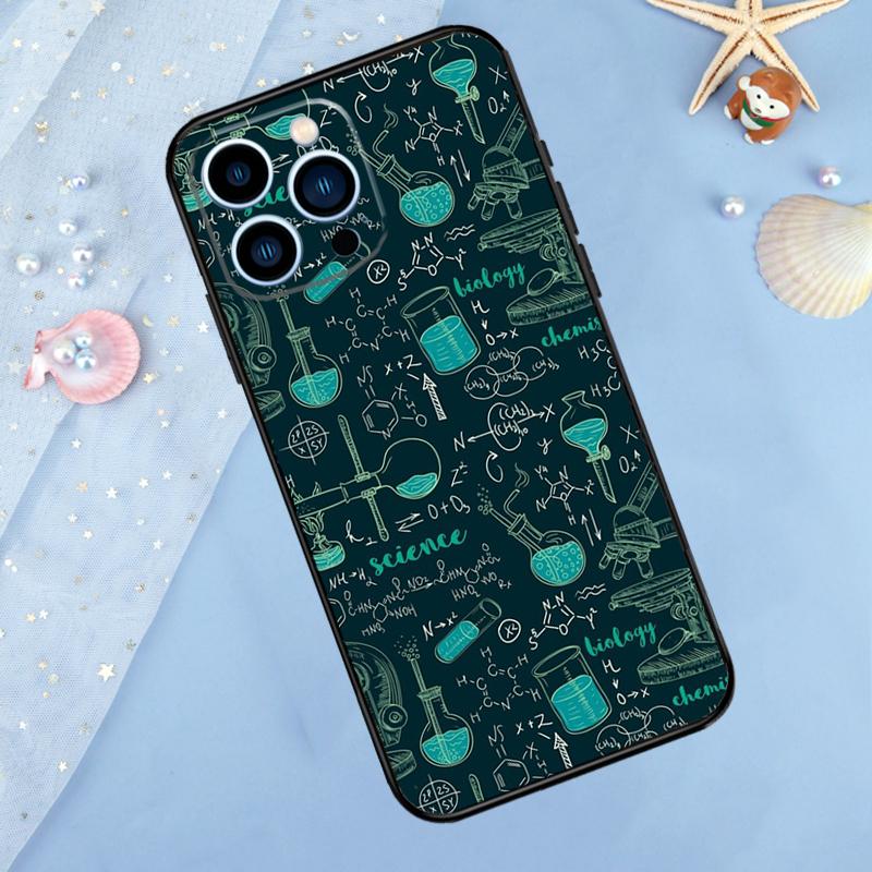 Vintage Seamless Chemistry Laboratory Phone Case For iPhone 15 16 Pro Max 13 11 12 14 Pro Max XR XS X 7 8 Plus 12 13 Mini Cover