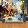 Oil Painting Paris Street Cafe Backdrop French Bistro Sidewalk Photography Background
