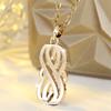 White Zircon Antique Hollow Infinity Pendant Necklaces for Women Vintage Gold Color Chain Necklace Wedding Jewelry Birthday Gift