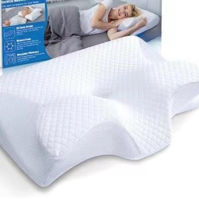 Butterfly Cervical Pillow Memory Foam Neck Support with Slow Rebound Zero Pressure Core for Hotel/Travel & Side Sleepers