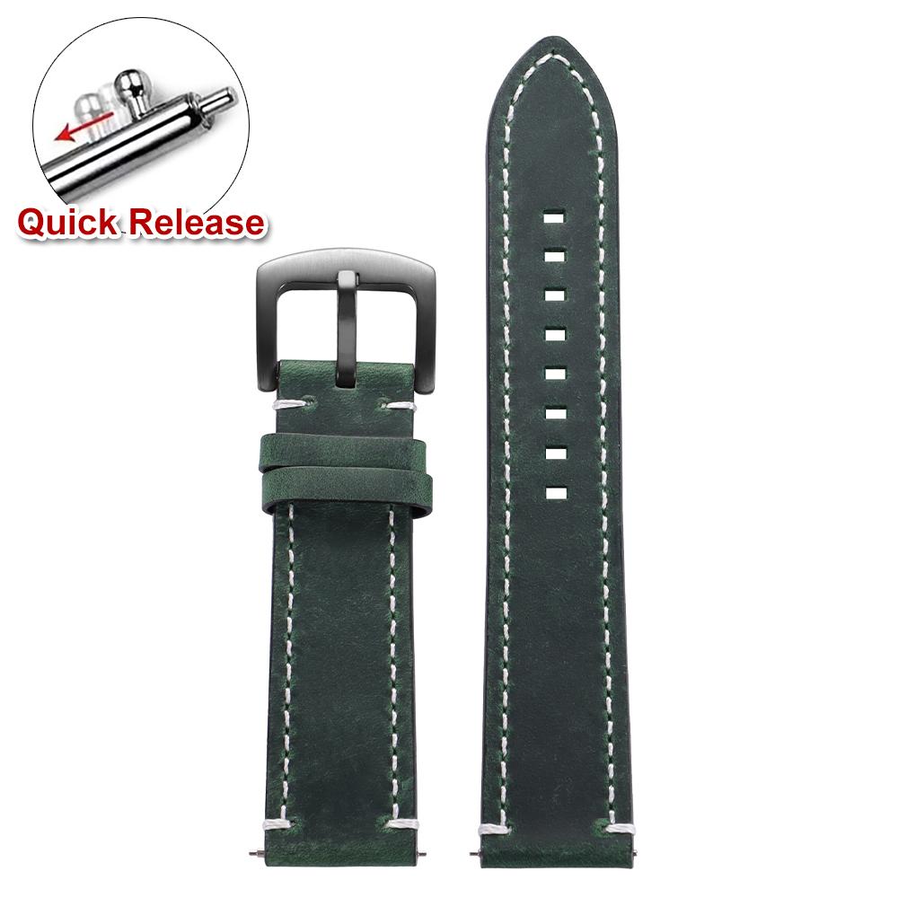 Vintage Brown Calfskin Leather Watch Band Quick Release Watch Strap 18mm 19mm 20mm 22mm 24mm Smartwatch Bracelet Belt for Omega