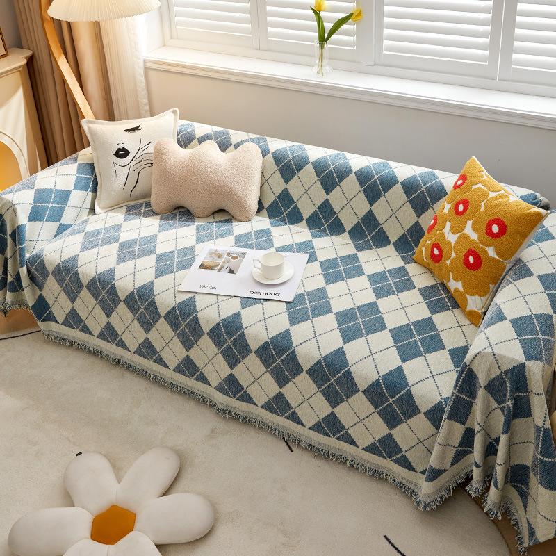 Sofabezug, Stoff, Ins-Stil, schlicht, modern, Sofakissen, kratzfest, Sofabezug, vier Jahreszeiten, universeller, vollständig abgedeckter Sofabezug