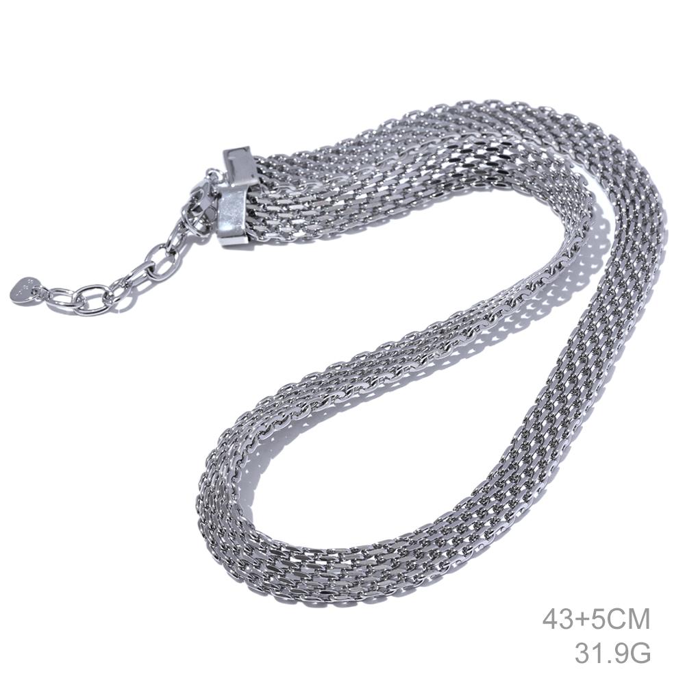 Yhpup Waterproof Stainless Steel Metal Cuban Chain Wide Neck Necklace Gold Silver Color Trendy Texture Statement Jewelry Gift