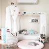 Rainbow Bed Canopy Lace Net Unique Pendant Play Tent Bedding for Kids Playing Reading with Children Round Dome Netting Curtains Baby Boys Girls Games