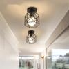 Modern Nordic Black Wrought Iron E27 Led Ceiling Lights For Kitchen Living Room Bedroom Study Balcony Restaurant Cafe Hotel