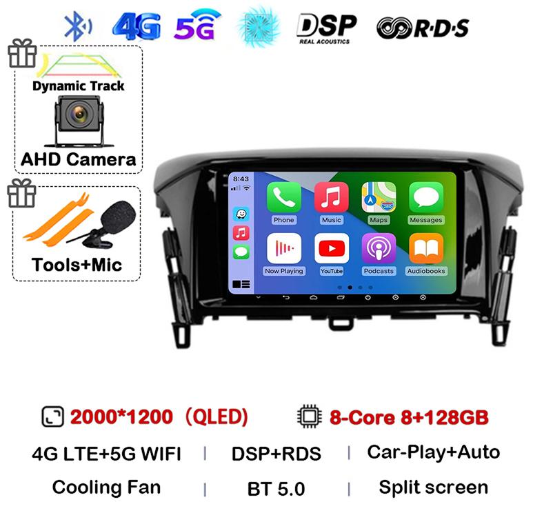 Android 14 Carplay Auto For Mitsubishi Eclipse Cross 2017 2018 2019-2022 Car Radio Stereo Multimedia Video Player Navigation GPS