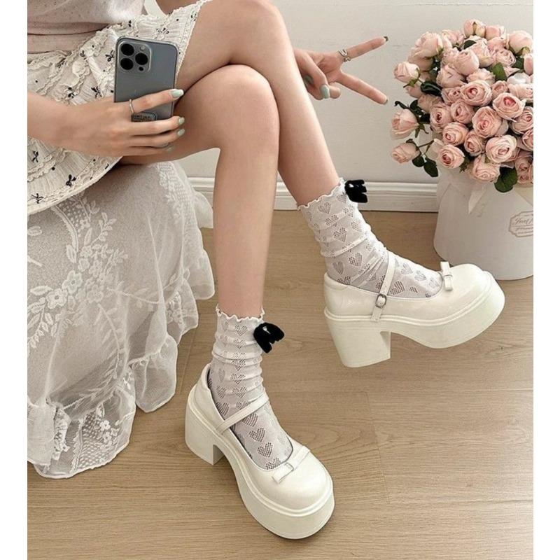 Fashion Japanese High Heels Mary Jane Shoes Women 2025 Goth Chunky Platform Pumps Woman Ankle Buckle Thick-soled Party Lolita Shoes