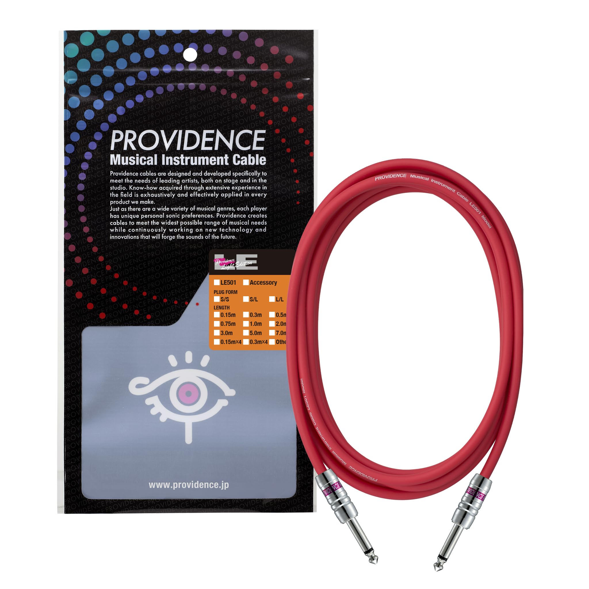 

Providence LE501 Shielded Cable, 1m, SS Plug (StraightStraight), Red