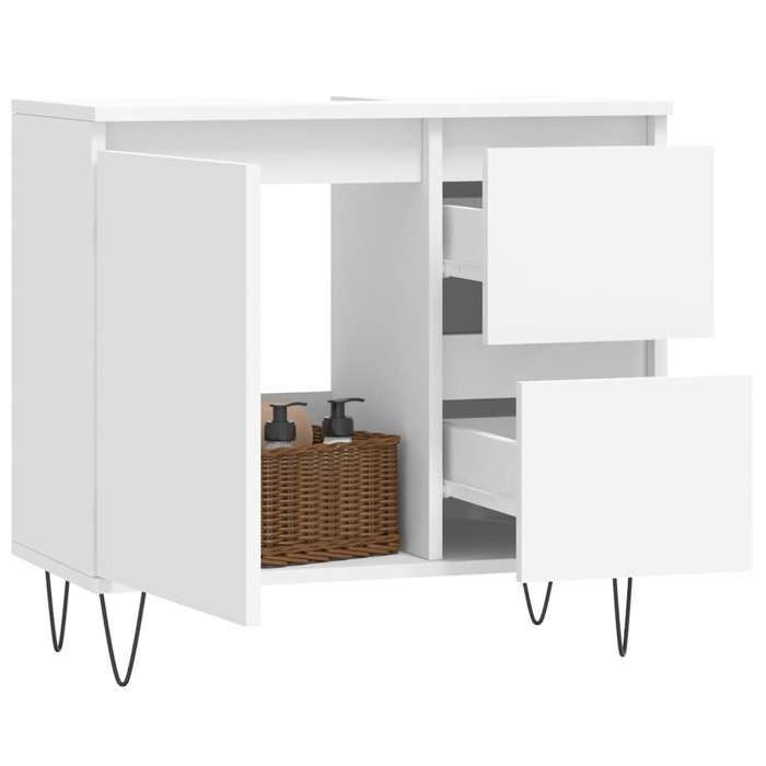 VidaXL Armoire de salle de bain blanc 65x33x60 cm bois d'ingénierie 831604