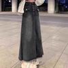 Spring and Autumn High-waisted Denim Skirt Half-body Skirt for Women Vintage A-line Skirt Plus Size Long Skirt
