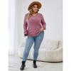 Autumn New Women's Plus Size V Neck Sweater Loose Casual Long Sleeved Blouse