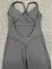 Cross-back LULU Style Aerial Yoga Jumpsuit with Adjustable Shoulders for Fitness and Sports.