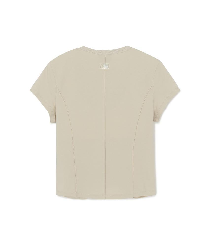 Emelbi Women'S Slim Crop Fit Cap Sleeve Short Sleeve T-Shirt Ny (L.Sand)