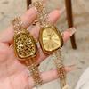 Cacaxi Fashion Medieval Watch Snake Head Casual Bracelet Watch Leopard Print Gold Ladies Watch A280
