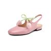 Summer women's bag head sandals solid color low-heeled flat-soled sandals women's soft-soled large and small size women's shoes new rear empty sandals
