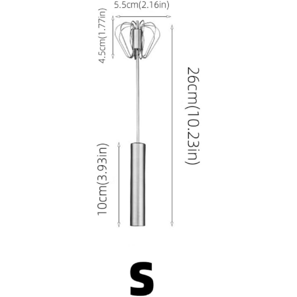 Stainless Steel Semi-Automatic Whisk,2024 New Multifunction Egg Beater,Beating,Whisking and Stirring,for Egg Whisk,Milk Frother,Cake,Batter and Other
