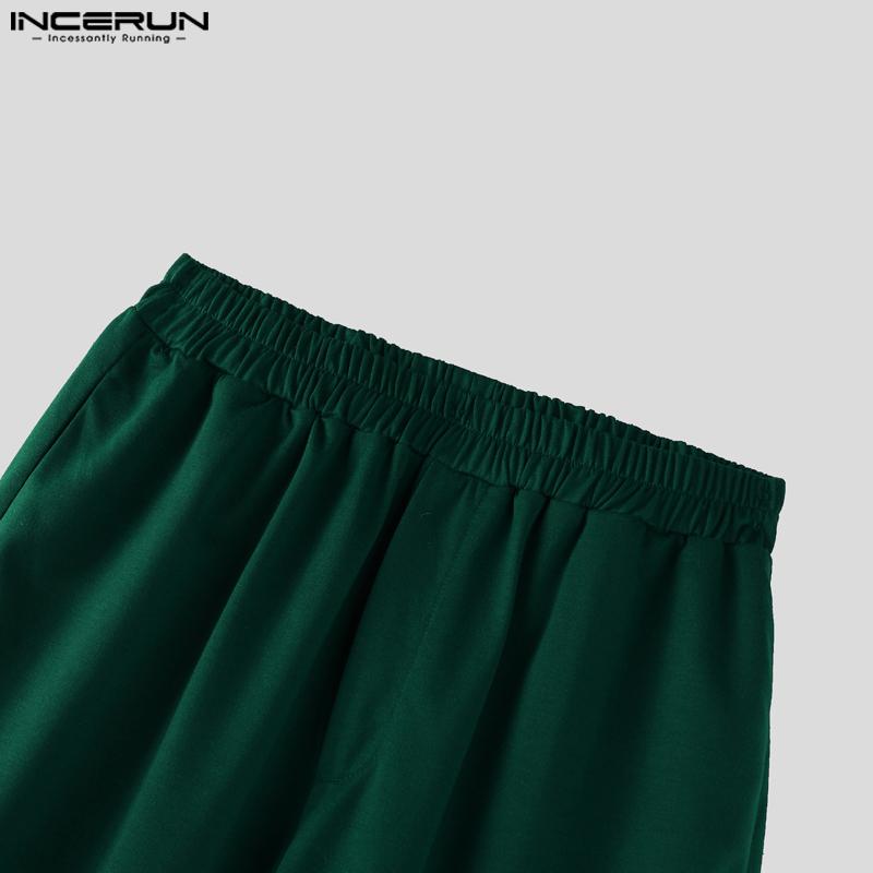 INCERUN Oversized Autumn Men Long Sleeve Pullovers Long Pants Casual Two Pieces Sets Outfits