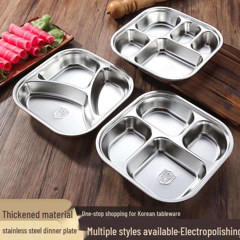 LIJIA FITMENT Stainless Steel Divided Meal Plate