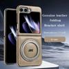 Rotation Bracket Leather Shockproof Phone Case for Samsung Galaxy Z Flip 7 FE 6 5 4 3 5G Magnetic Wireless Charging Back Cover