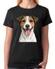 Jack Russell Terrier Hunde Gesicht Illustration Damen Unisex T-Shirt Niedliches Haustier T-Shirt