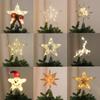 Hollow Snowflakes Xmas Tree Ornament Iron Glowing Tree Topper New Christmas Trees Topper