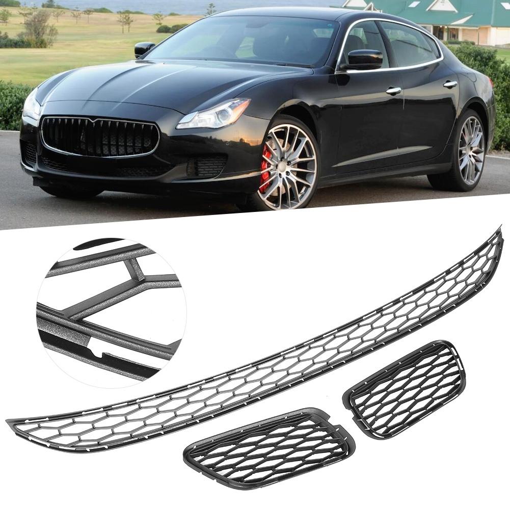 3Pcs Front Bumper Lower Grill Set Grille Cover Fit for Maserati Quattroporte 2014?2017