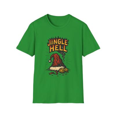 Unisex Softstyle T-Shirt Gothic Weihnachtsmannmütze Jingle Hell Dunkler Feiertag Weihnachten