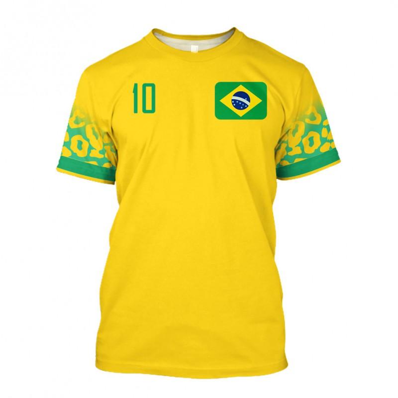 Mens Brazil National Team 10 Neymar Soccer Jersey Set Kids Football Training Uniforms Sports Wear