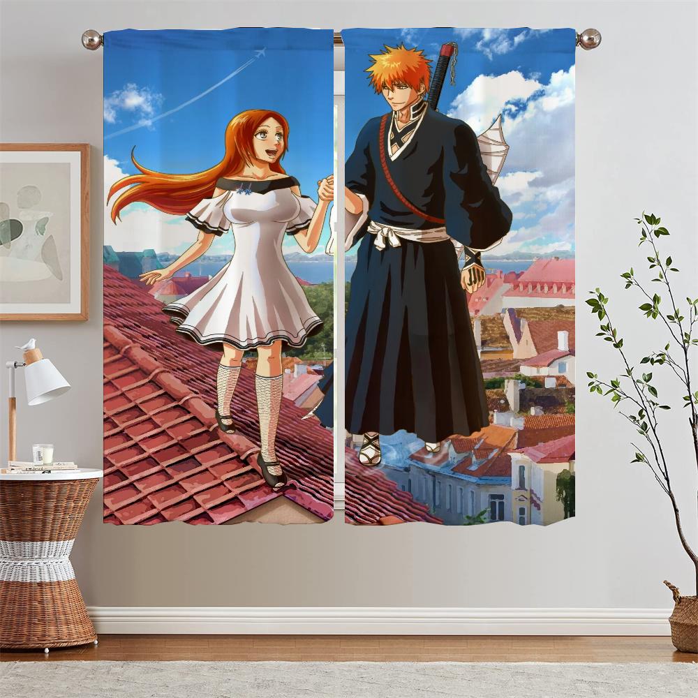 

BLEACH1 Modern Living Room Curtains for Camera Blackout Bedroom Curtains 2 Pieces Bathroom Curtain Tiebacks Blind Window Blinds W50xH70cmx2pcs-CL