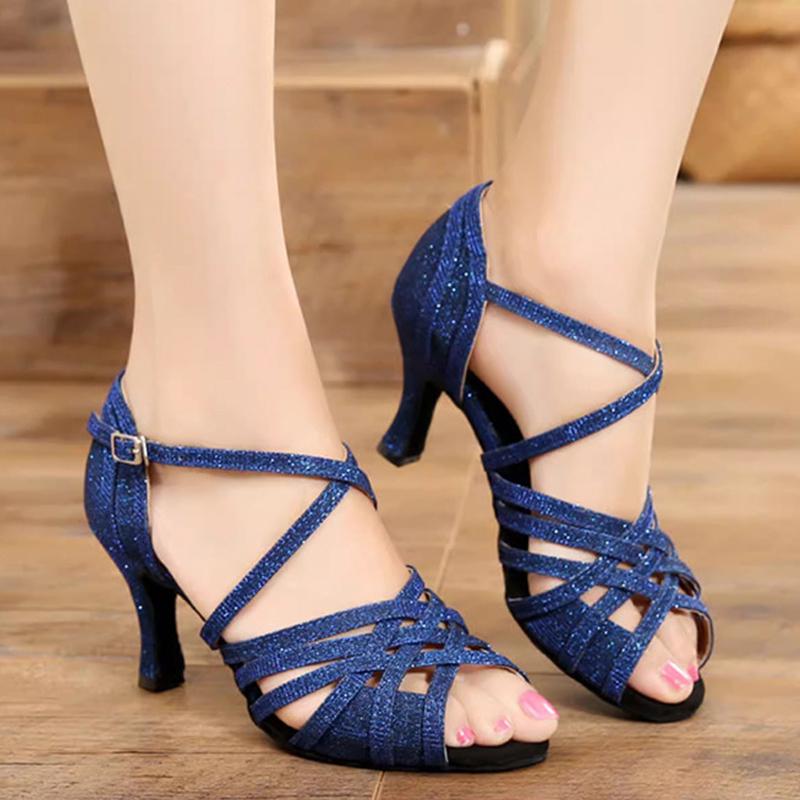 Latin Dance Shoes for Women Adult Sexy High Heels Ballroom Dance Shoes Tango Salsa Heeled 8cm