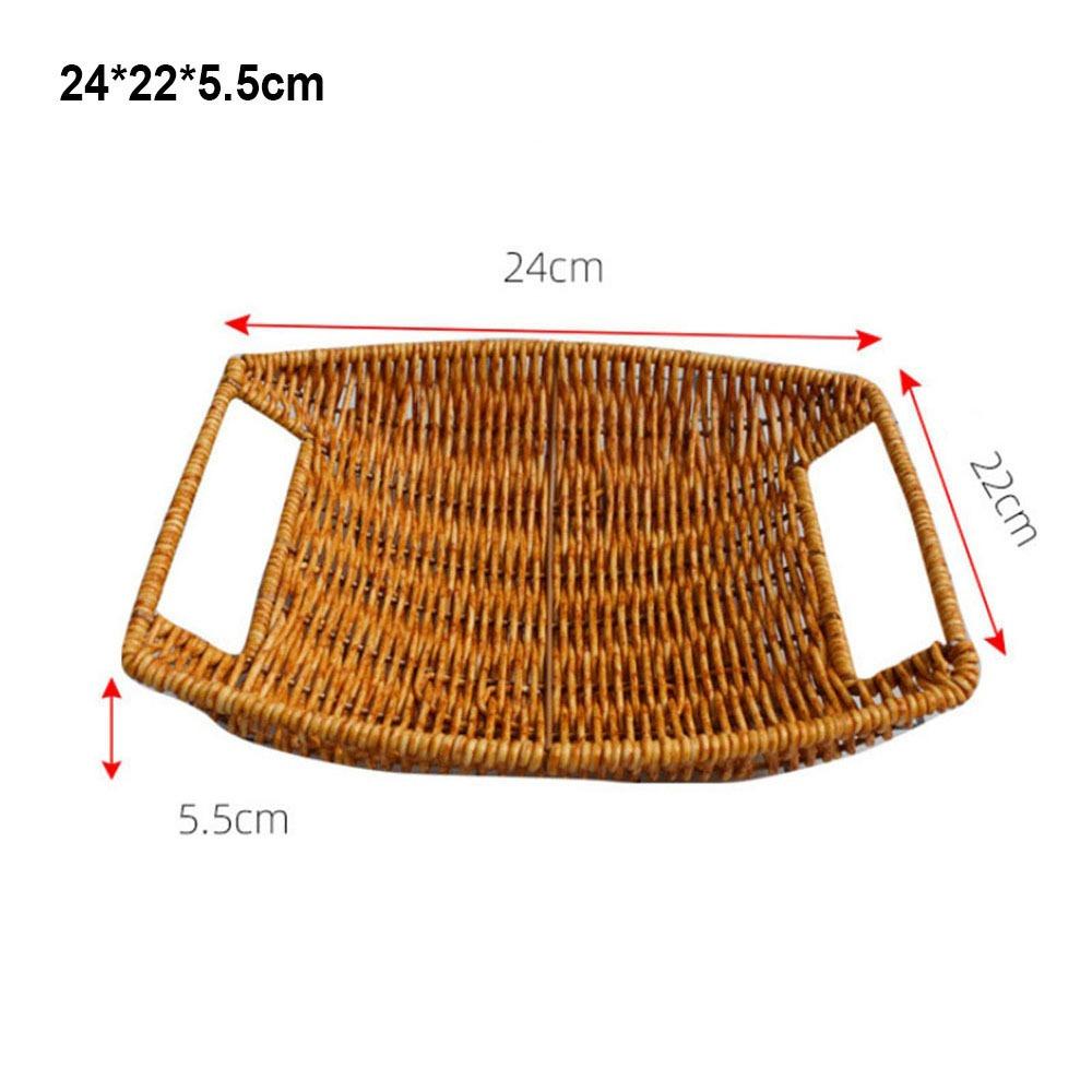 Multistyles Storage Rattan Woven Tea Tray  Restaurant Serving Tabletop Display