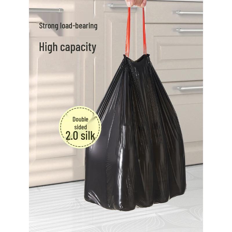 Extra Thick Black Drawstring Trash Bags - Large Kitchen Household Value Pack