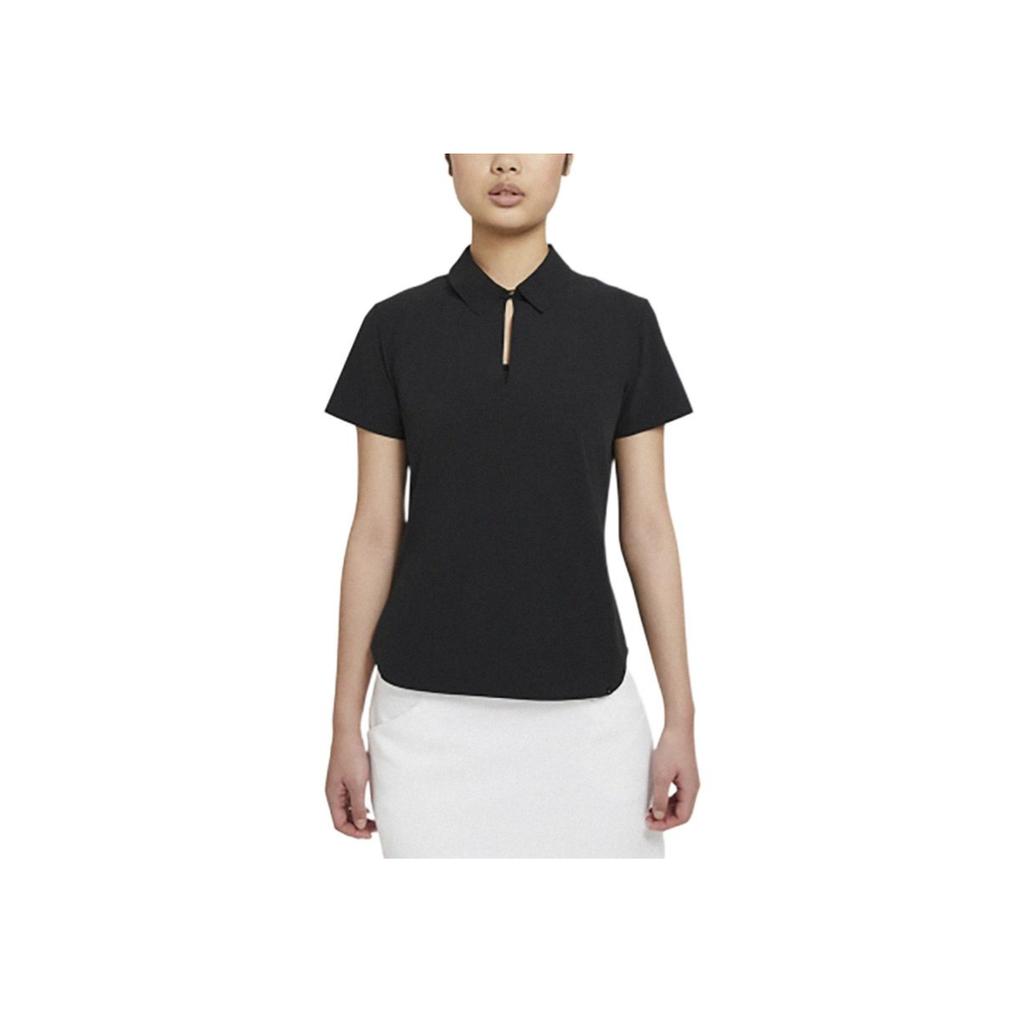 Nike Dri-Fit Flex Ace Solid Color Comfortable Stylish Short Sleeve Polo Shirt Women Tops Black CU9350-010