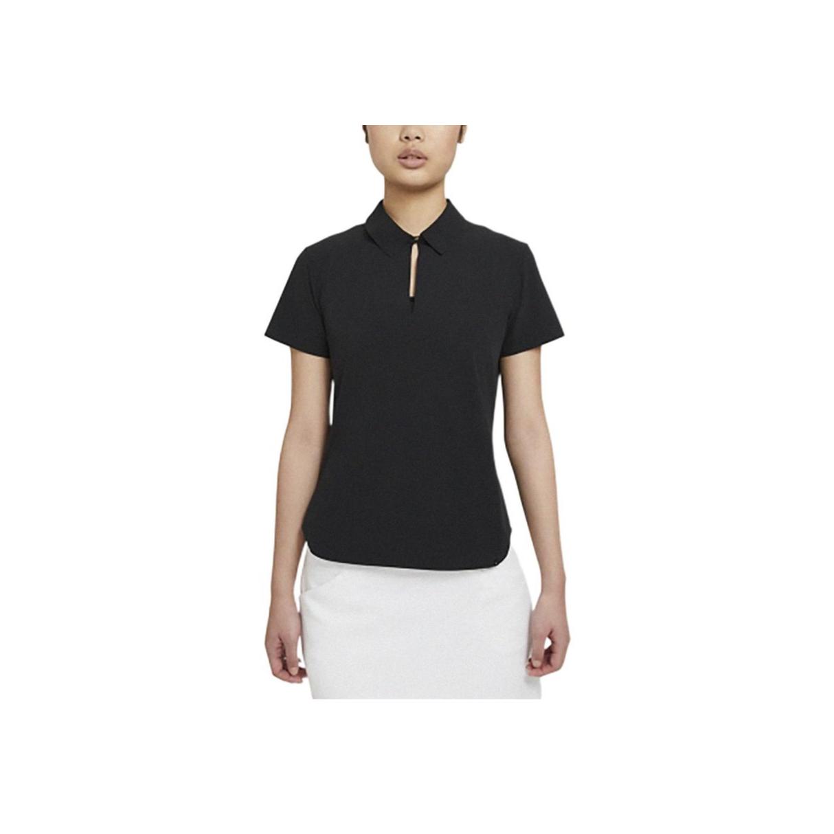 

Nike Dri-Fit Flex Ace Solid Color Comfortable Stylish Short Sleeve Polo Shirt Women tops Black CU9350-010 M