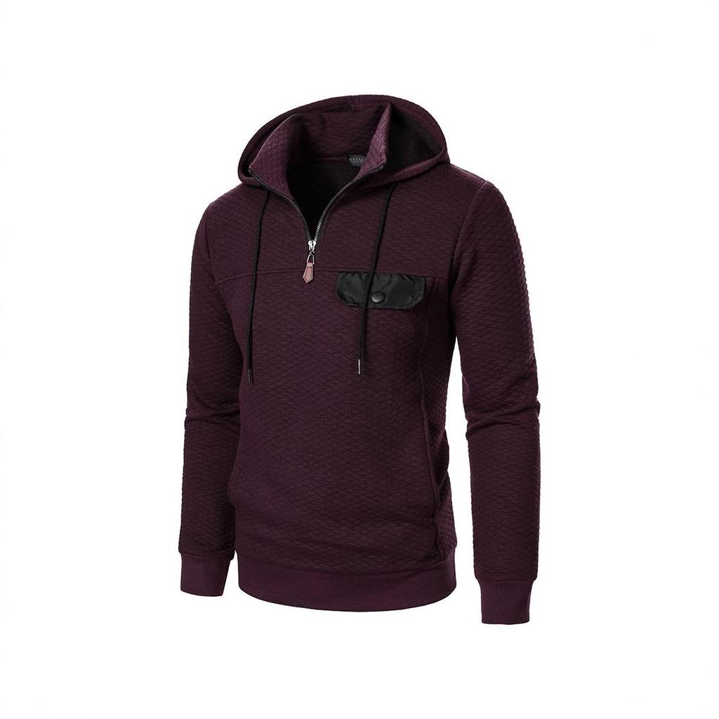 Men's Trendy Loose Stand Collar Hoodie Sports Top