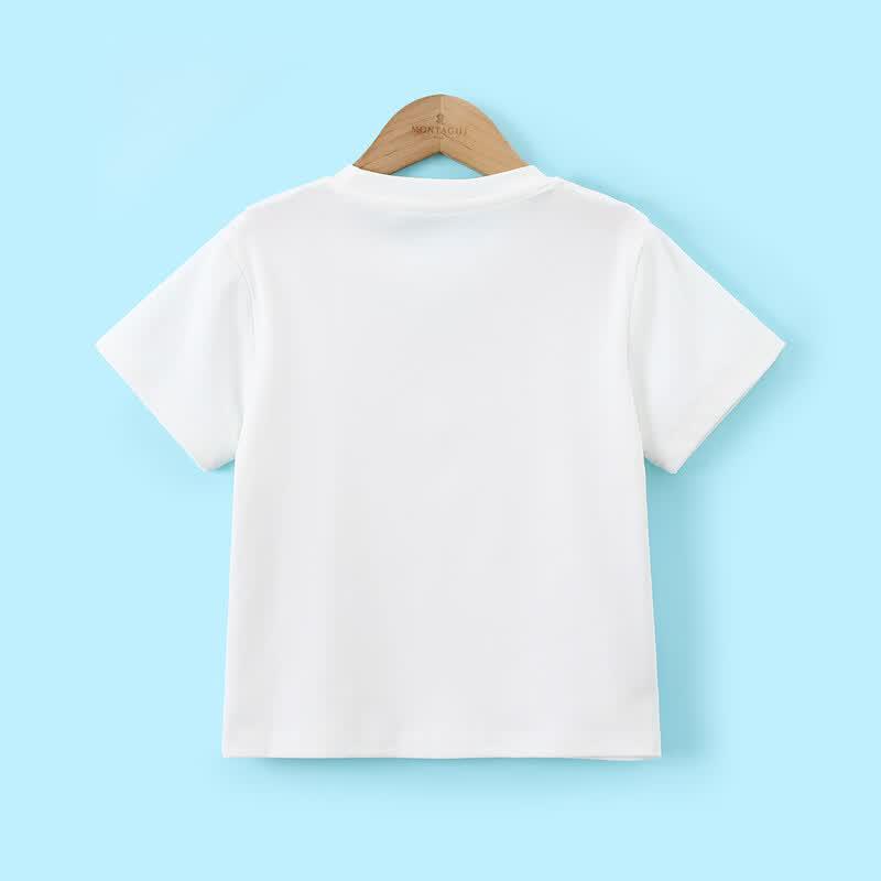 Mengtejiao Girls' Heart Embroidered Short Sleeve T-Shirt