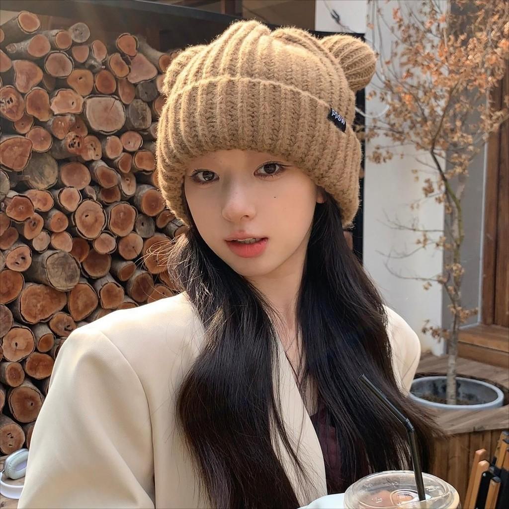 Design Bear Lovely Winter Hat For Women Soft And Warm Knit Beanie With Brim Short