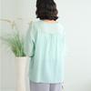 Shiz Madam Summer Watercolor Garden Double Tencel Blouse T57541