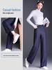 2025 Autumn/Winter High-Waisted Plus Size Straight-Leg Women's Pants - Elastic Waist, Comfortable, Casual, Draping Fashion Trend.