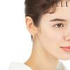 14K Half Cubic One-Touch Earrings (Gold Pin) ELGPEE370