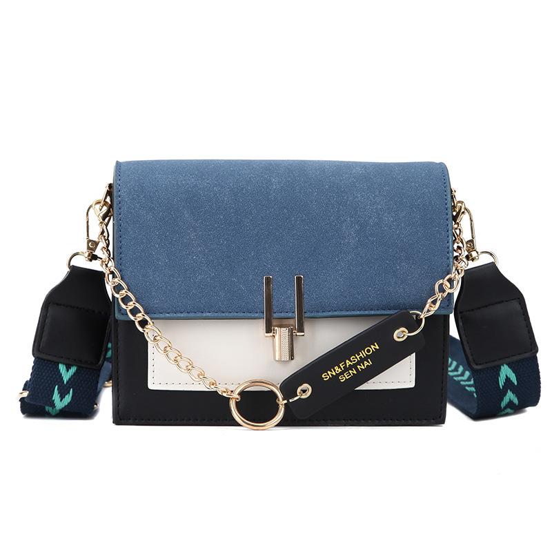 PU Bag Female Korean Fashion Trend One-shoulder Frosted Bag Niche Contrast Color Messenger Female Bag