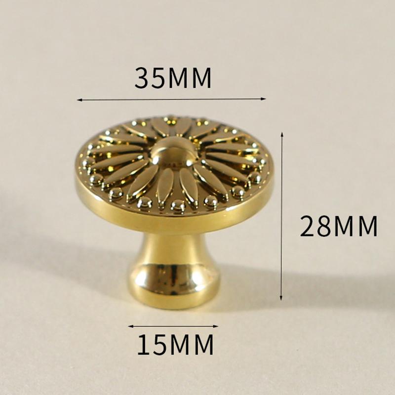 1pc Solid Brass Kitchen Cabinet Handles Single hole Drawer Knobs Chrome Gold Dresser Wardrobe Pulls Luxury Copper Furniture