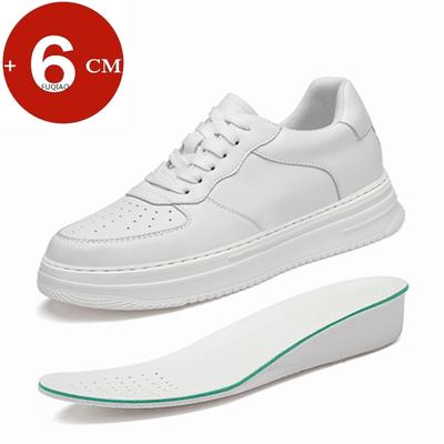 Buty sportowe na podwyższeniu Unisex Buty na platformie Ukryte obcasy Wygodne Oddychające Buty podwyższające Mężczyźni 6CM Zwiększające wzrost Białe buty