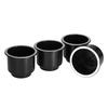 4 Pc Plastic Cup Holder Set Drop In Black   for Car Boat Marine