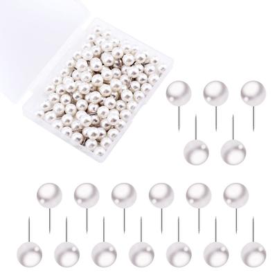 100PCS Pearl Push Pins Round Head Cork Board Tacks for Bulletin Board Map Tacks