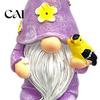Resin Dwarf Figurines for Patio Balcony Halloween Gnome Statue, Spring Butterfly Bird Flower Weatherproof Lawn Gnomes Yard Figurine Garden Patio, Hand