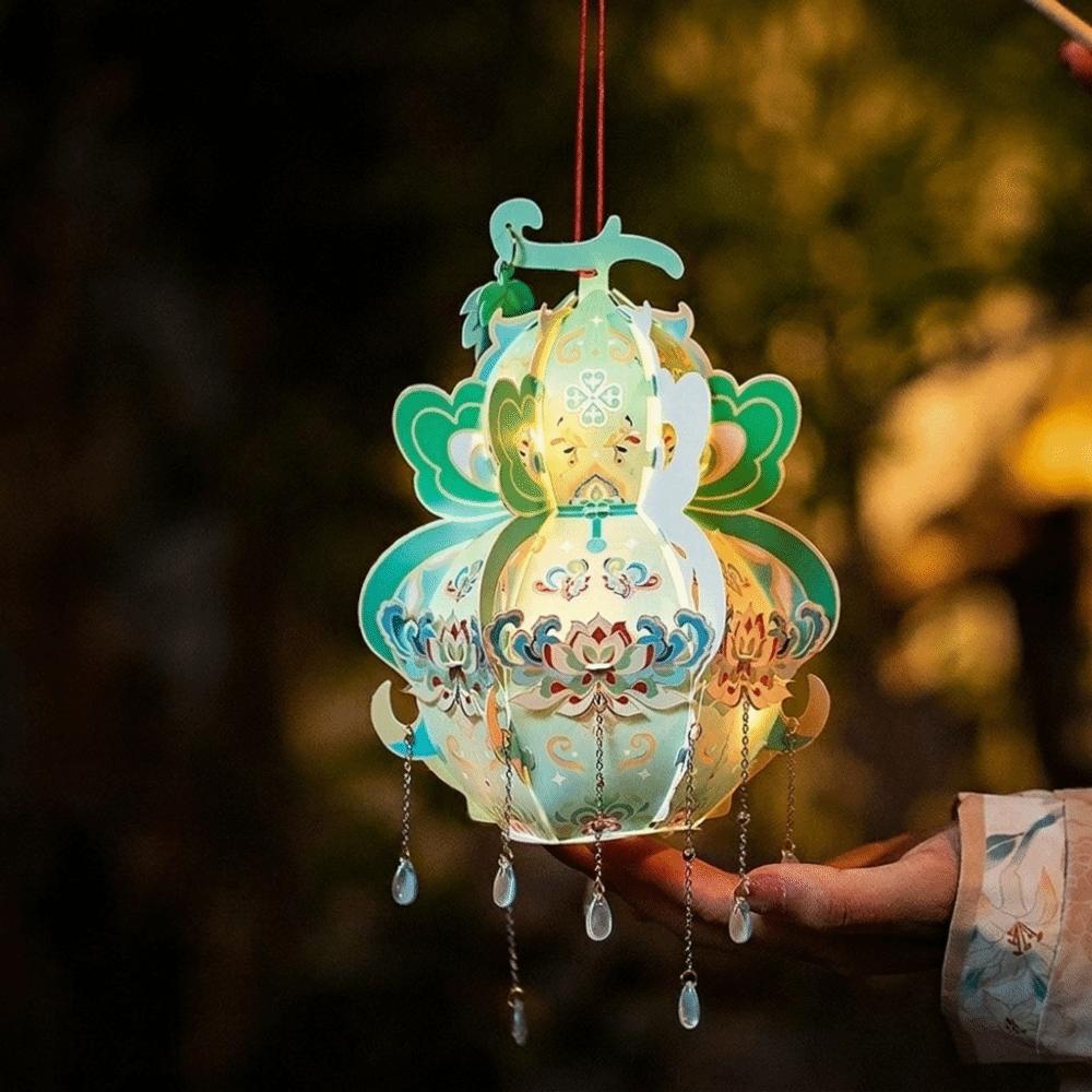 Chinese Style Handheld Gourd Lantern Handmade Antique Lantern LED Lantern Toys  School Project