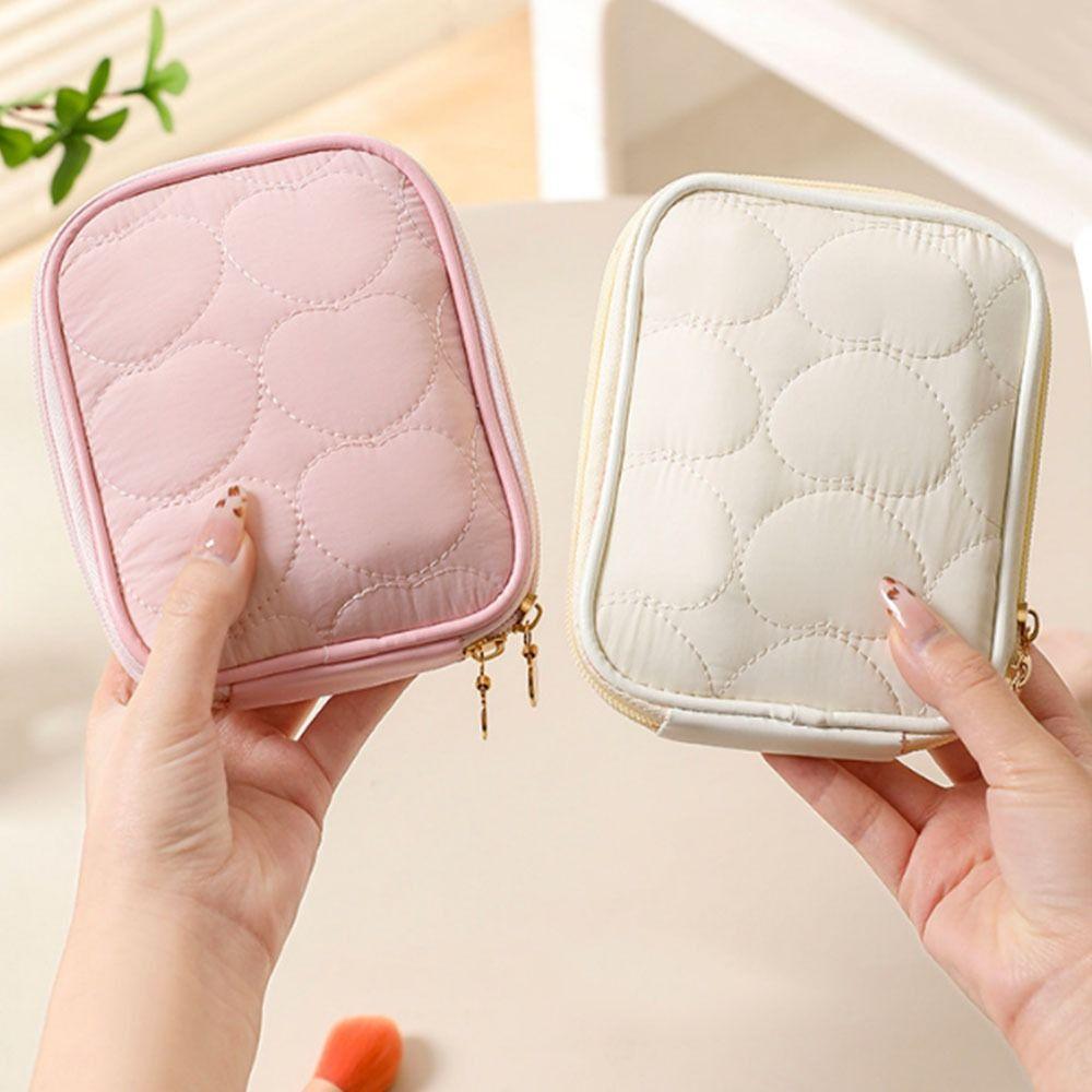 Zipper Makeup Bag Portable Lipstick Storage Bag Elegant Mini Storage Case  for Ladies