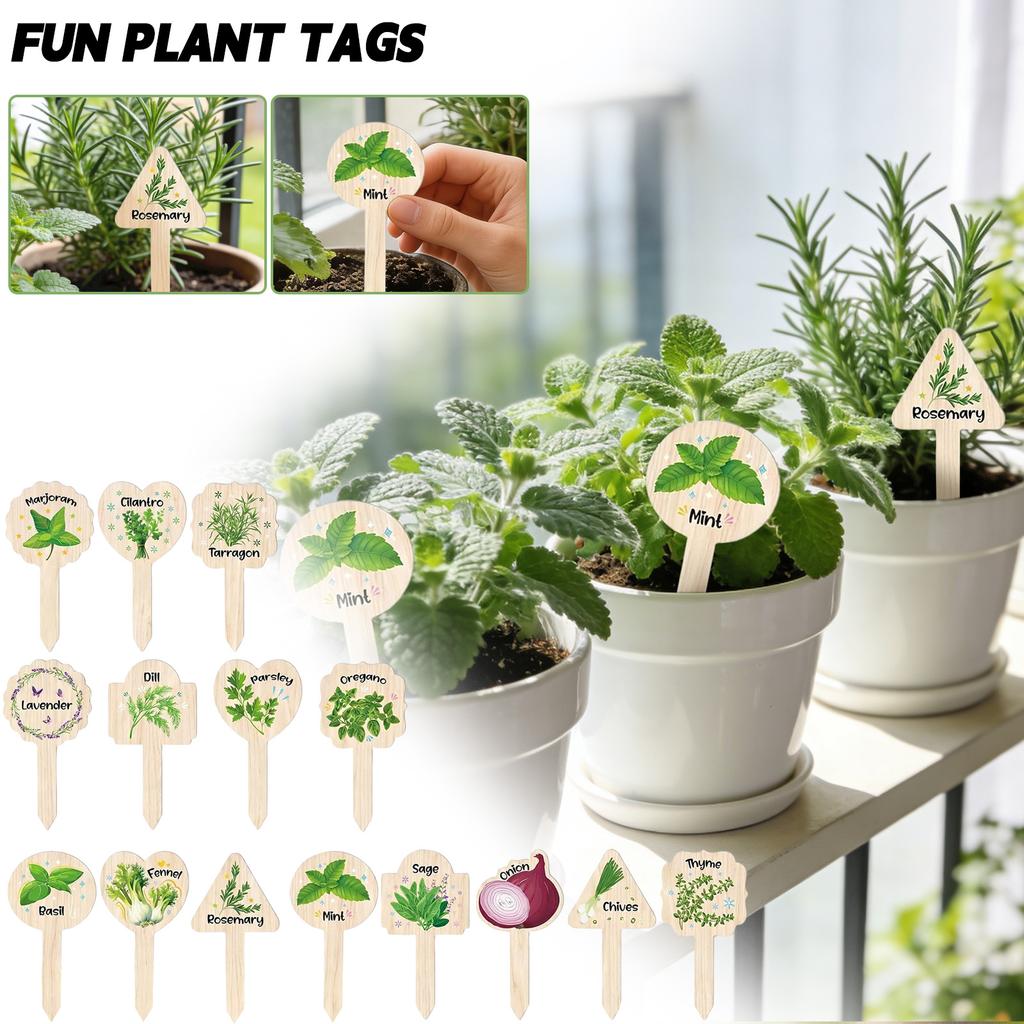 Plant Label Identification Set, 15 Garden Identification Signs, Outdoor Garden Plant Labels, Plant Labels