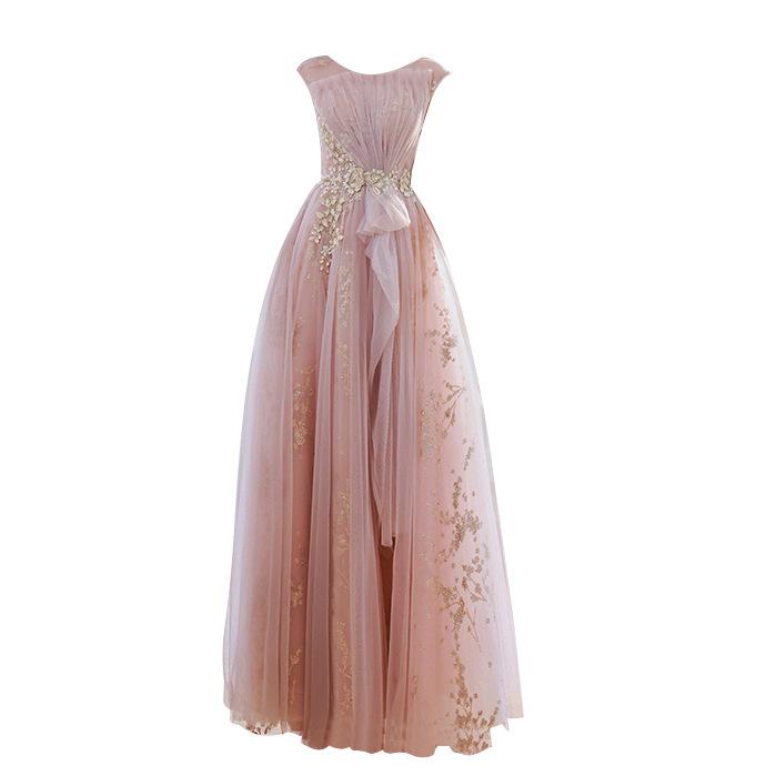 Daily Wear Dress, Pink Bridal Wedding Toast Dress Banquet Performance Host Wedding Dress Evening Dress
